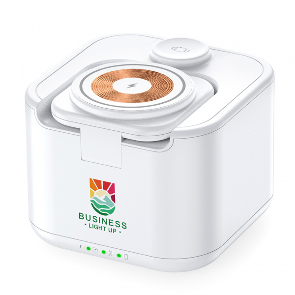 Беспроводная колонка Powerbox 5W с беспроводной зарядкой 15W,белый