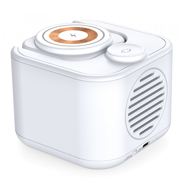 Беспроводная колонка Powerbox 5W с беспроводной зарядкой 15W,белый