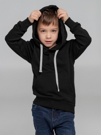 Толстовка с капюшоном детская Kirenga Kids, черная, 8 лет